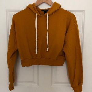 Mustard Yellow Crop Hoodie